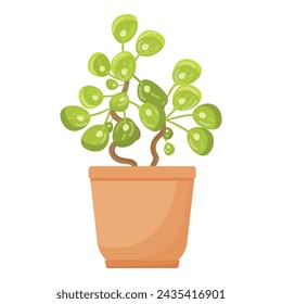 Tree leaf pot icon cartoon vector. House plant. Blossom potted urban