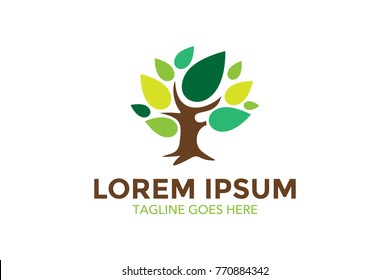 tree and leaf related logo. vector illustration. editable