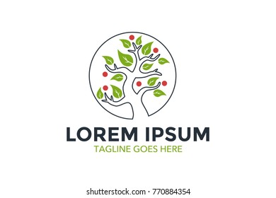 tree and leaf related logo. vector illustration. editable