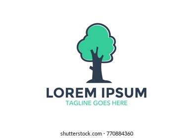 tree and leaf related logo. vector illustration. editable