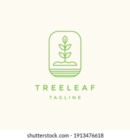 logo de la planta de cultivo de plántulas de hojas de árbol.