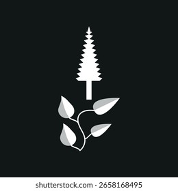 tree and leaf vector draw with illustrator