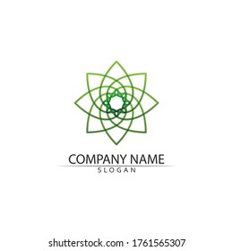 Tree leaf vector and green logo design friendly concept 