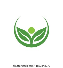 Tree leaf vector and green logo design friendly concept 