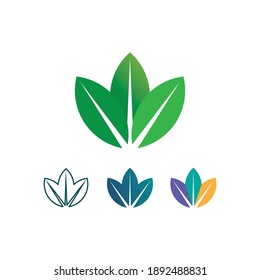 Tree leaf vector and green logo design friendly concept 