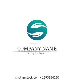 Tree leaf vector and green logo design friendly concept 