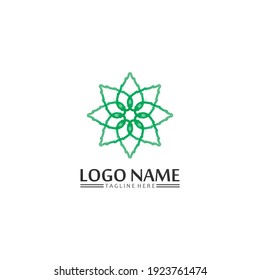 Tree leaf vector and green logo design friendly concept 