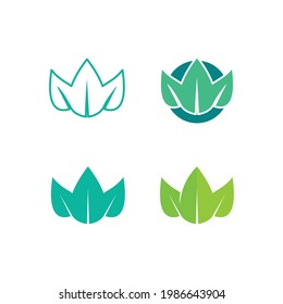 Tree leaf vector and green logo design friendly concept 