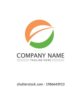 Tree leaf vector and green logo design friendly concept 