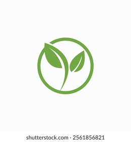 Tree Leaf Vector icon, green leaf, bio, eco, growth, natural Illustration design fully editable vector template