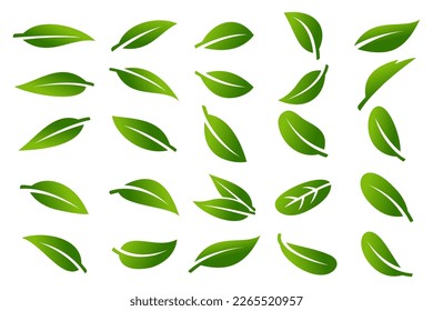 Tree leaf vector icon set logo design, eco-friendly concept