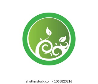Tree leaf vector logo design, eco-friendly concept.
