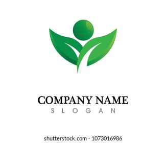 Tree leaf vector logo design, eco-friendly concept.
