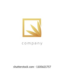 Tree leaf vector logo design, eco-friendly concept. Vector floral curve logo design. Emblem spa, herbal medicine, environment day, ecology and nature logotype. Bio, eco organic outline icon.