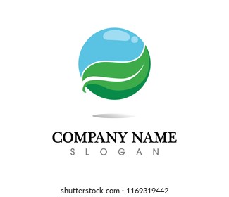 Tree leaf vector logo design, eco-friendly concept.
