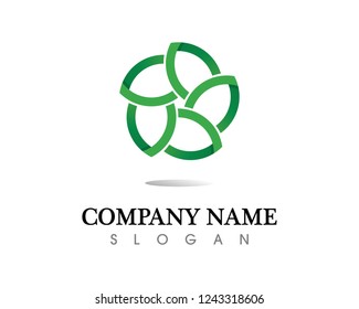 Tree leaf vector logo design, eco-friendly concept.
