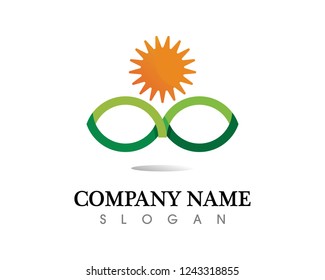 Tree leaf vector logo design, eco-friendly concept.
