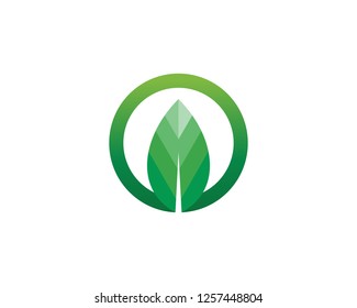 Tree leaf vector logo design, eco-friendly concept.
