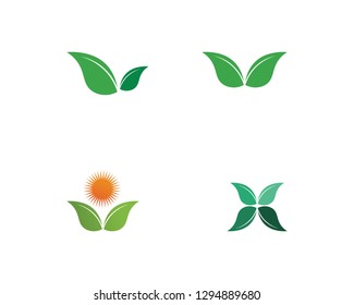 Tree leaf vector logo design, eco-friendly concept.
