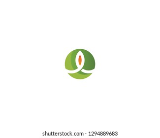 Tree leaf vector logo design, eco-friendly concept.
