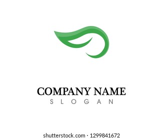 Tree leaf vector logo design, eco-friendly concept.

