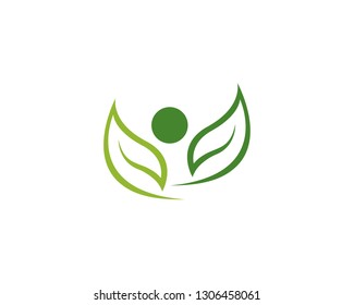Tree leaf vector logo design, eco-friendly concept.