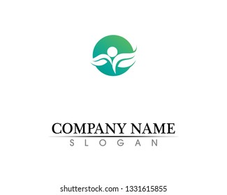 Tree leaf vector logo design, eco-friendly concept.
