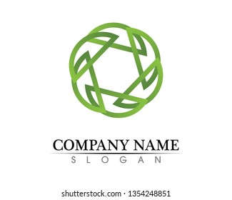 Tree leaf vector logo design, eco-friendly concept.
