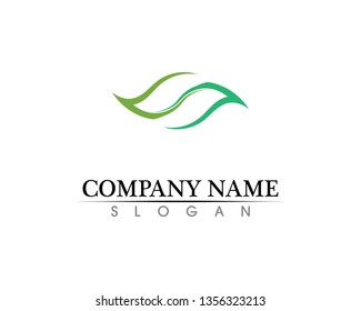 Tree leaf vector logo design, eco-friendly concept.
