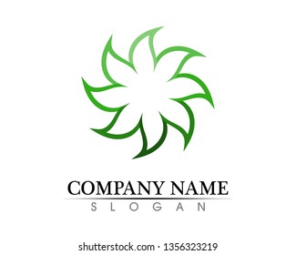 Tree leaf vector logo design, eco-friendly concept.
