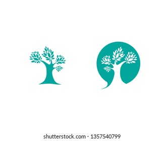 Tree leaf vector logo design, eco-friendly concept.
