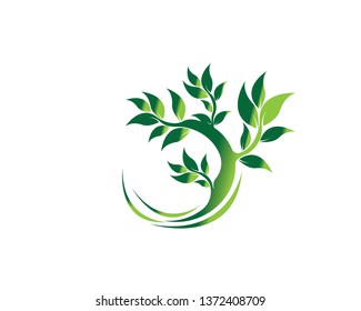 Tree Leaf vector logo design, eco-friendly concept - Vector
