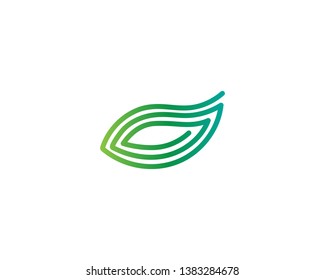 Tree leaf vector logo design, eco-friendly concept.
