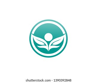 Tree leaf vector logo design, eco-friendly concept.

