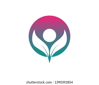 Tree leaf vector logo design, eco-friendly concept.
