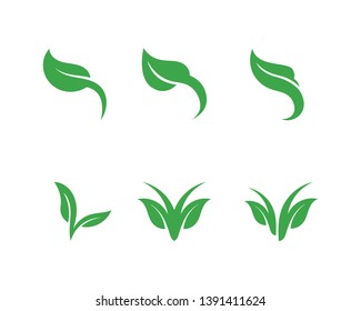 Tree leaf vector logo design, eco-friendly concept.
