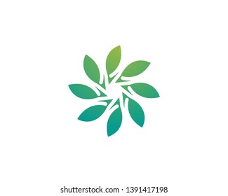 Tree leaf vector logo design, eco-friendly concept.
