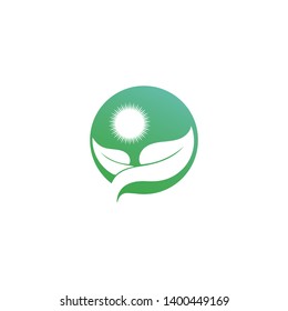 Tree leaf vector logo design, eco-friendly concept.
