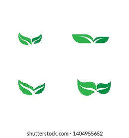 Tree leaf vector logo design, eco-friendly concept.
