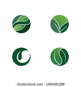 Tree leaf vector logo design, eco-friendly concept.
