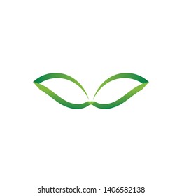 Tree leaf vector logo design, eco-friendly concept.
