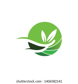 Tree leaf vector logo design, eco-friendly concept.
