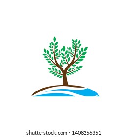 Tree leaf vector logo design, eco-friendly concept - Vector
