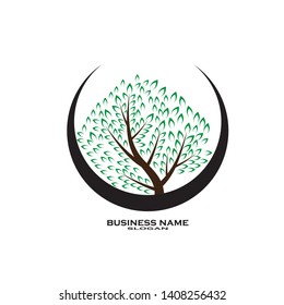 Tree leaf vector logo design, eco-friendly concept - Vector
