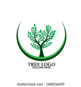 Tree leaf vector logo design, eco-friendly concept - Vector
