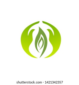 Tree leaf vector logo design, eco-friendly concept.