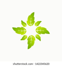 Tree leaf vector logo design, eco-friendly concept.