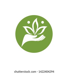 Tree leaf vector logo design, eco-friendly concept.