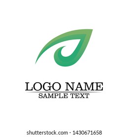 Tree leaf vector logo design, eco-friendly concept.
