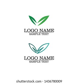 Tree leaf vector logo design, eco-friendly concept.

